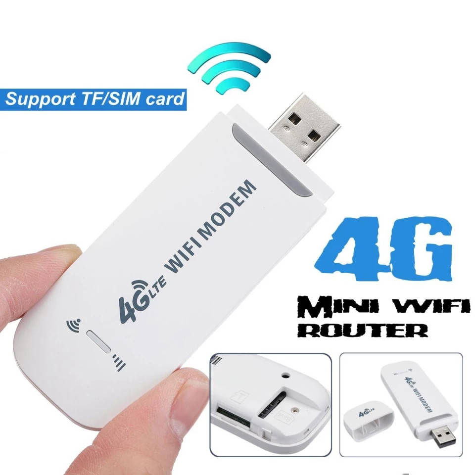 

Беспроводной 3G/4G LTE модем USB c WiFi роутером для ноутбуков, ПК, смартфонов. поддержка Windows 10