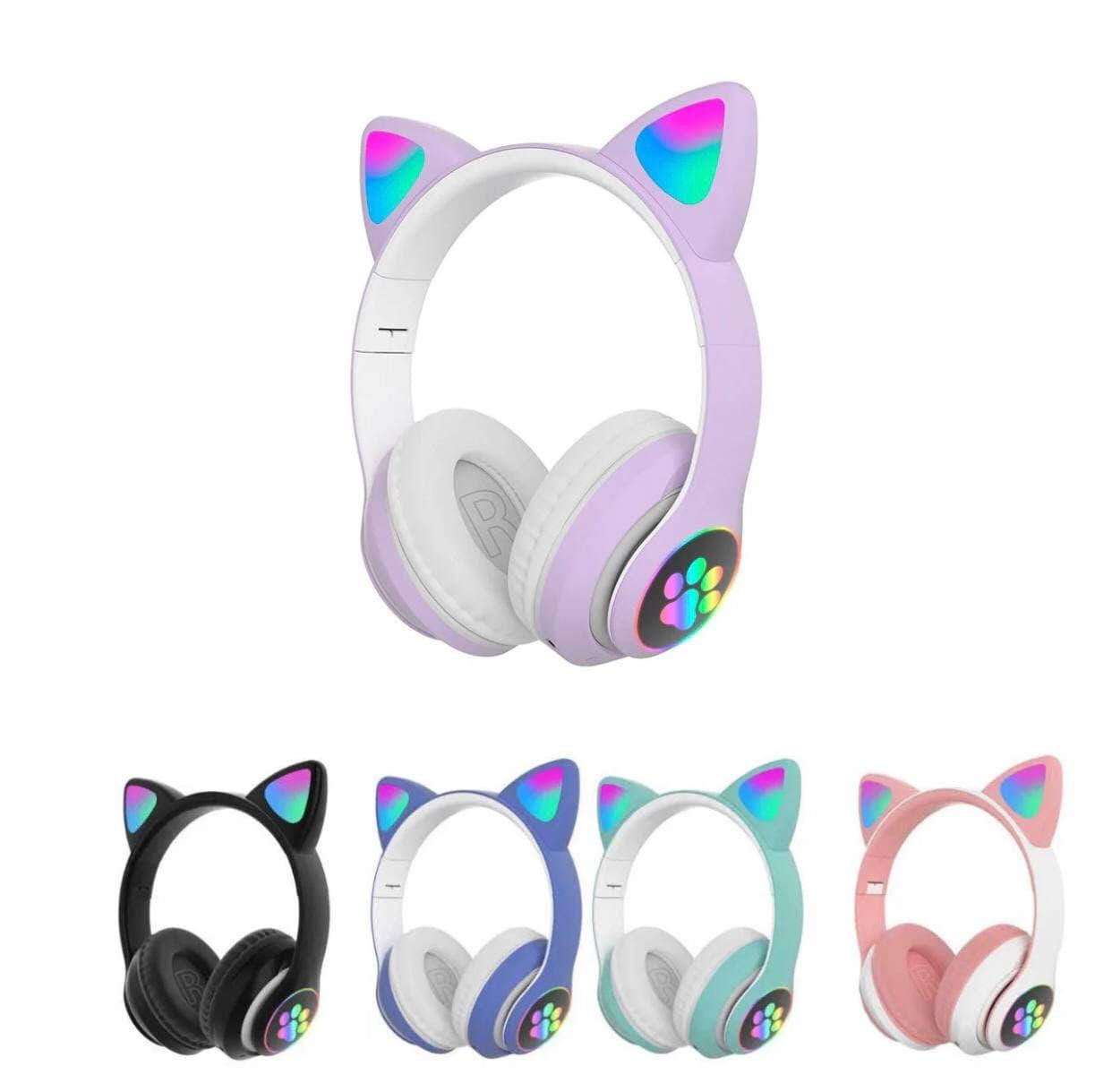 

Бездротові навушники з котячими вушками і RGB підсвіткою Cat VZV 2 цвета, Розовый