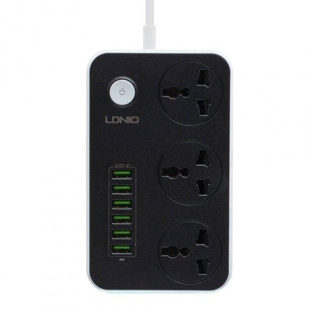 

Мережевий Подовжувач LDNIO SC3604 6USB 3.4A (Чорний)