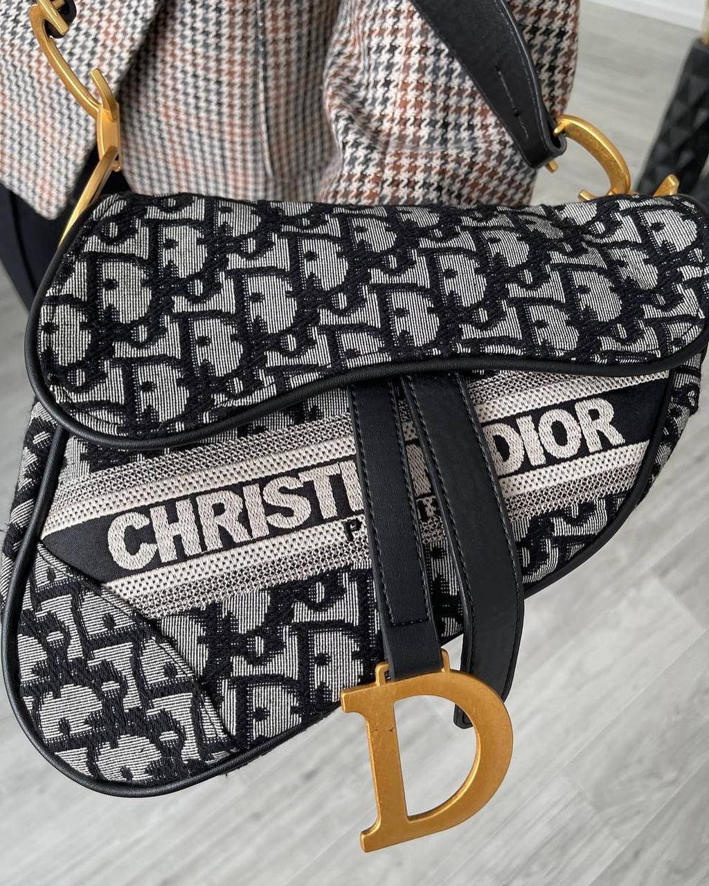 

Сумка женская седло Christian Dior черная Диор LUX качество, Черный