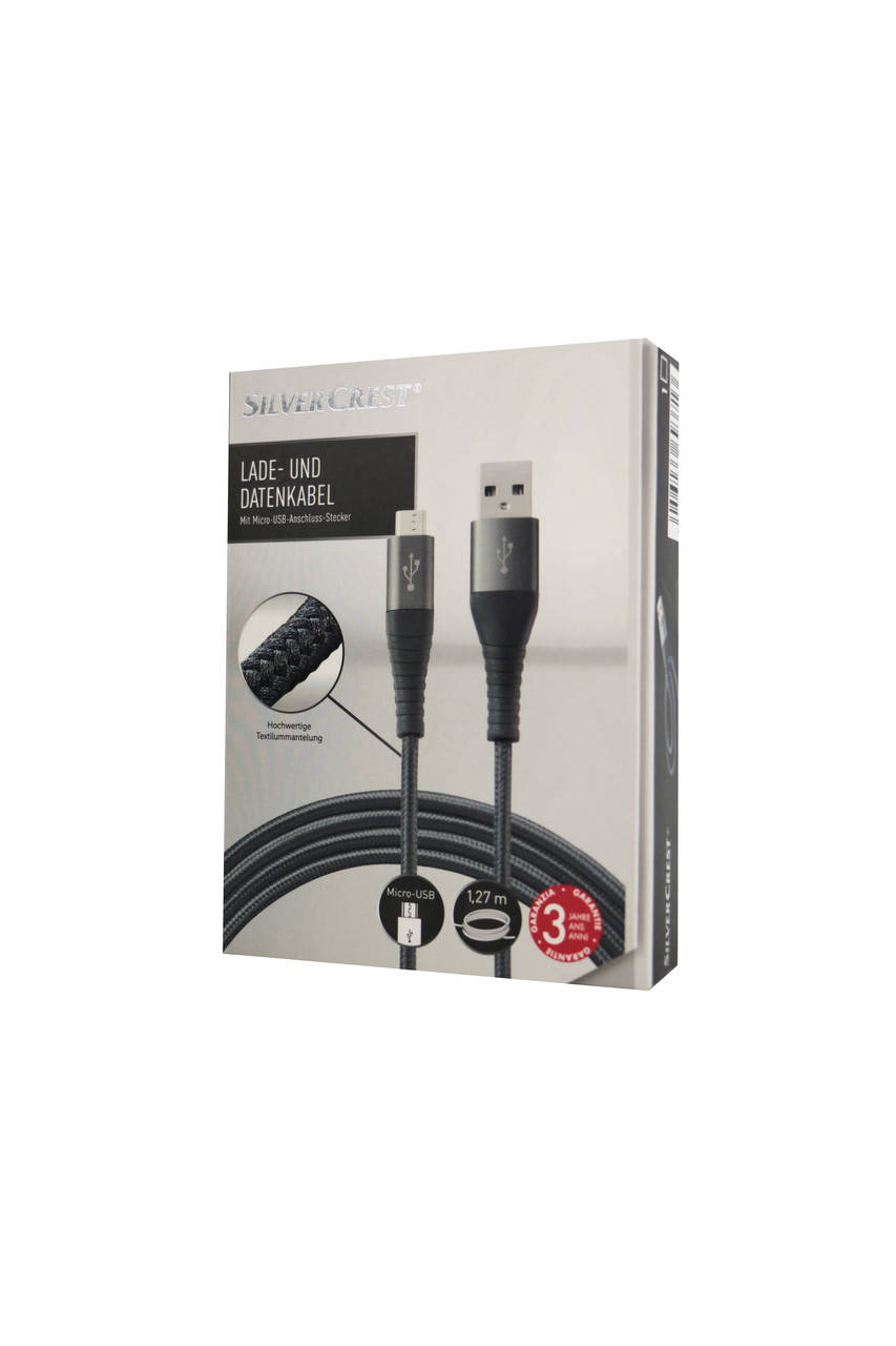 

Кабель для зарядки и передачи данных с Порт Micro-USB Silver Crest - серый LI-110389