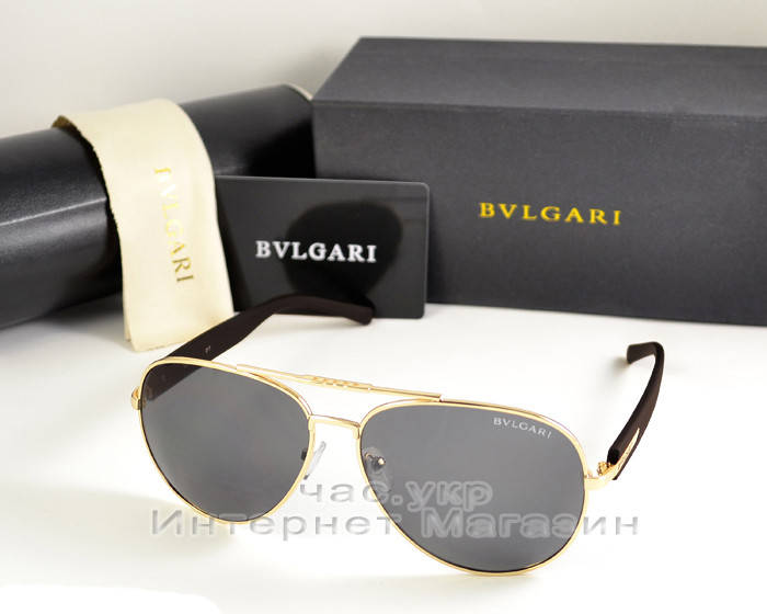 

Мужские и женские солнцезащитные очки BvLgari Aviator Авиатор качество Булгари золото, Золотистый