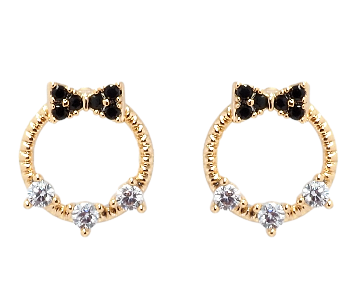 

Серьги Xuping Позолота 18K гвоздики (пусеты) "Колечки с бантиком"
