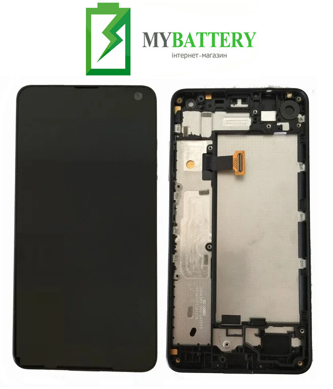 

Дисплей (LCD) Microsoft 650 Lumia Dual Sim с сенсором черный + рамка оригинал