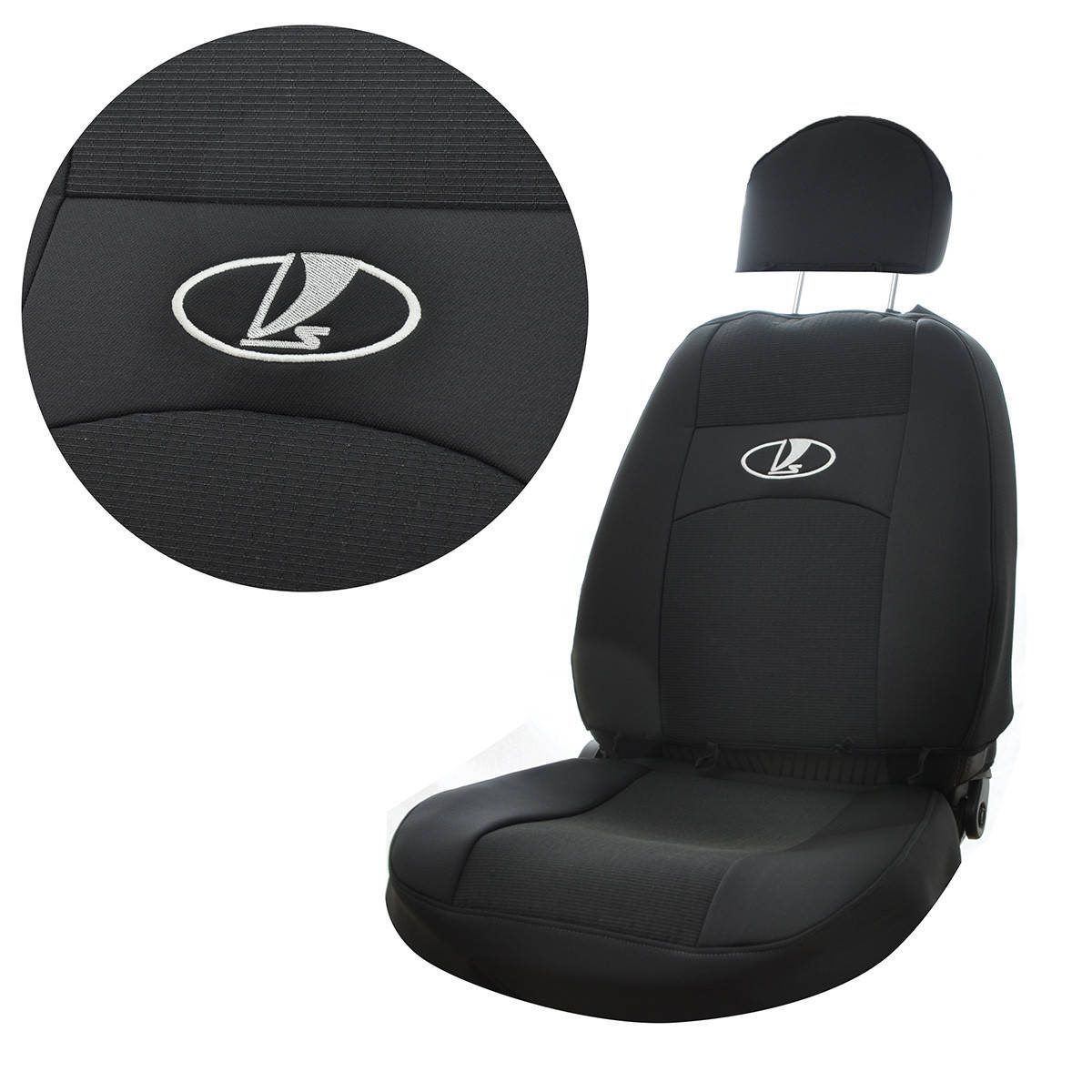 

Чехлы на сидения ВАЗ 2110- Приора- до 2011г. черно-серые "Автосвiт" 4 подгол-ка NEW