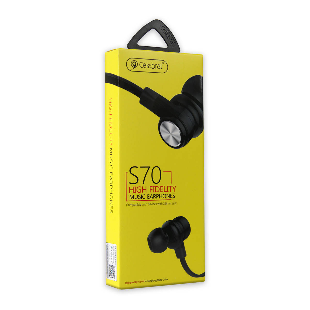 

Наушники CELEBRAT S70 вакуумные с гарнитурой, черные, Черный