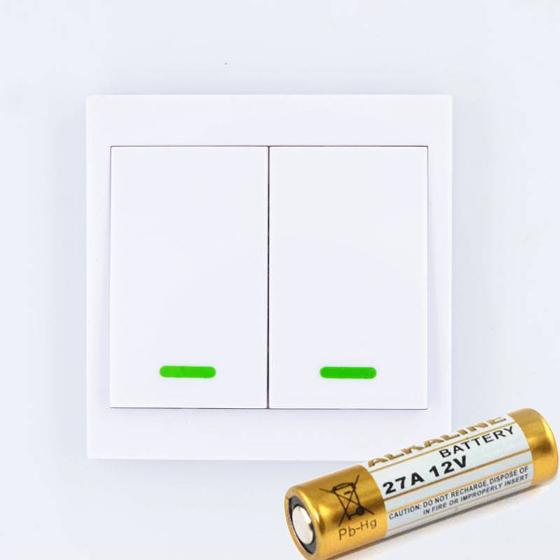 

Настенный пульт к выключателю на 2 кнопки на 433 МГц Батарейкой А27