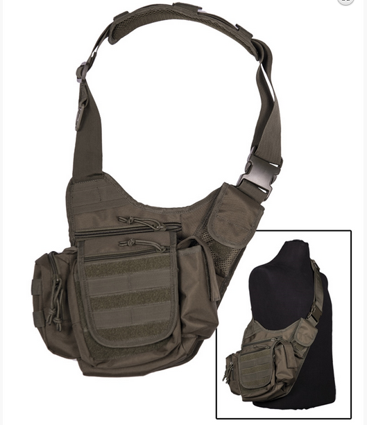 

Сумка тактическая плечевая SLING BAG Molle через плечо цвет олива Mil-Tec Германия