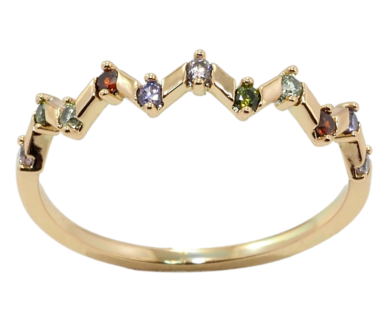 

Кольцо Xuping Позолота 18K "Зигзаг с цветным цирконием" р.16,17,18,18.5,19