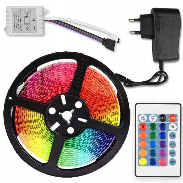 

Светодиодная лента 5050 LED RGB 5 м с пультом и блоком питания