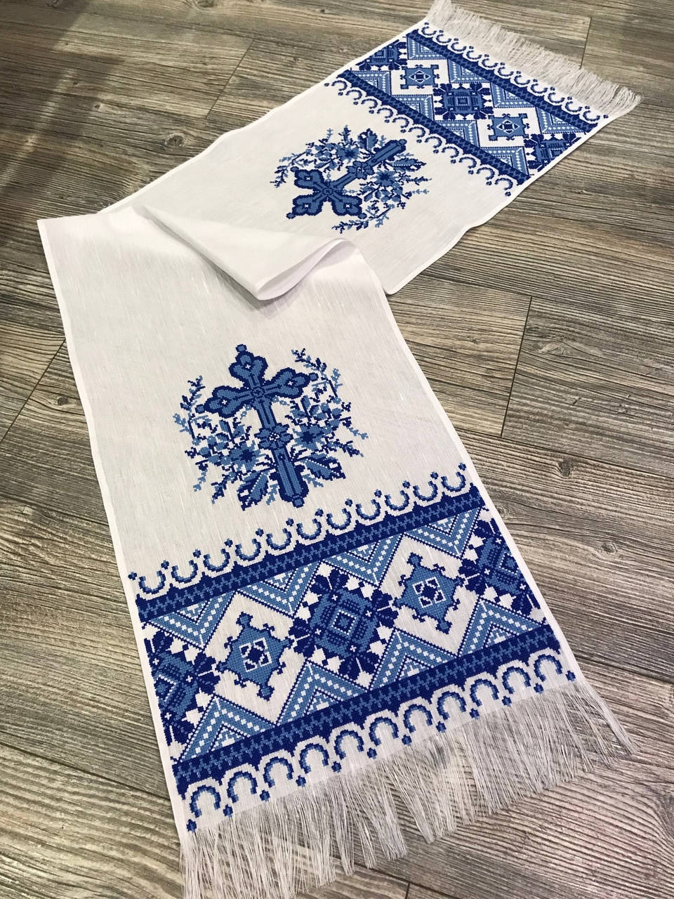 

Рушник для икон синий