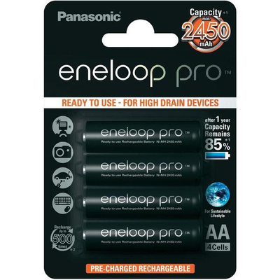 

Аккумулятор АА Panasonic eneloop Pro 1,2V 2450mAh (4шт.)
