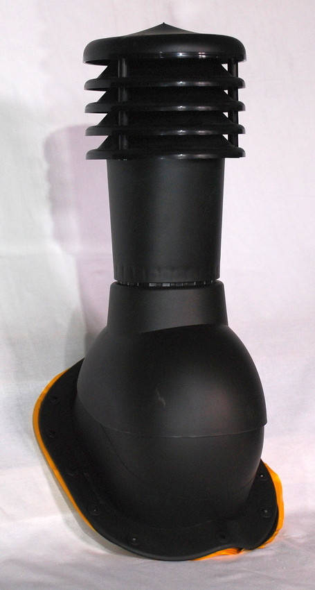 

Вентвыход Kronoplast KBN для металлочерепицы низкий профиль волна до 24 мм с колпаком 9005 Черный