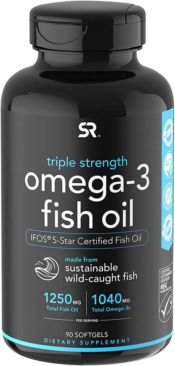 

Sports Research Triple Strength Omega-3 Fish Oil 1,250 mg 90 гелевых капсул
