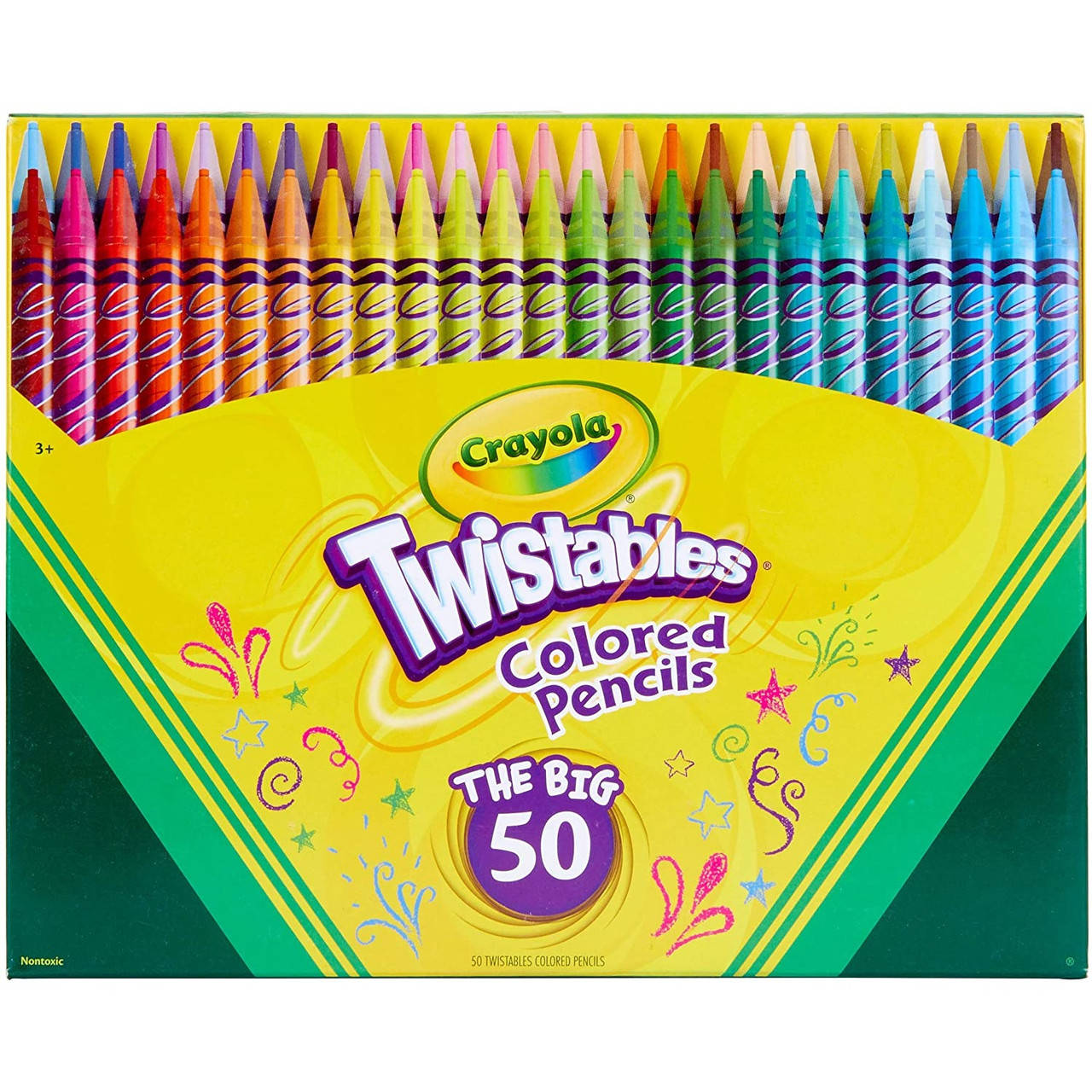 

Crayola Twistables Выкручивающиеся карандаши 50 шт - Детские цветные карандаши с выкручивающимся стержнем, Разные цвета