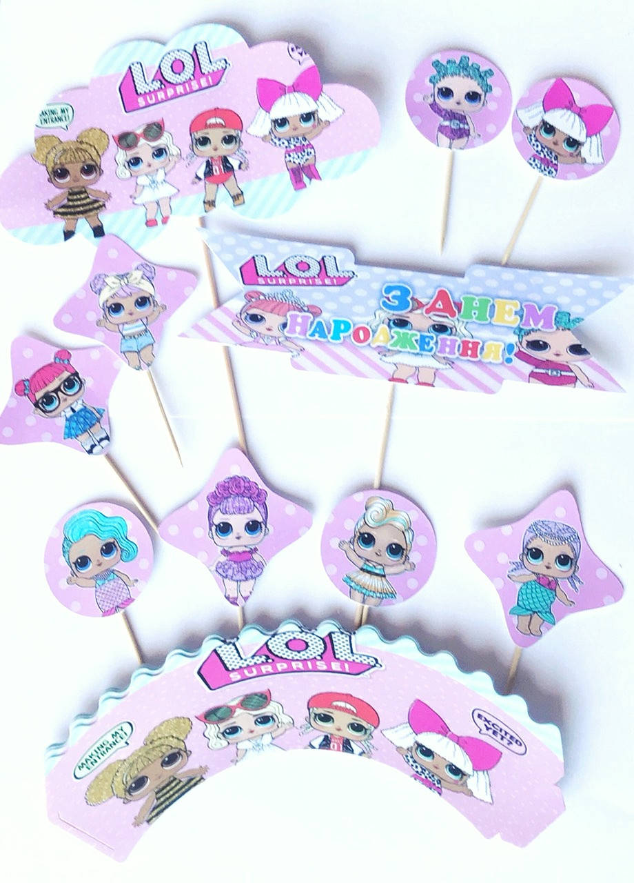 

Набор на украинском для капкейков 8+10шт Куклы лол lol