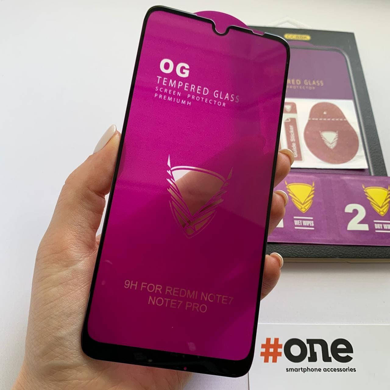

Защитное стекло для Xiaomi Redmi Note 7 5D OG на весь экран стекло на телефон сяоми редми нот 7 черное, Черный