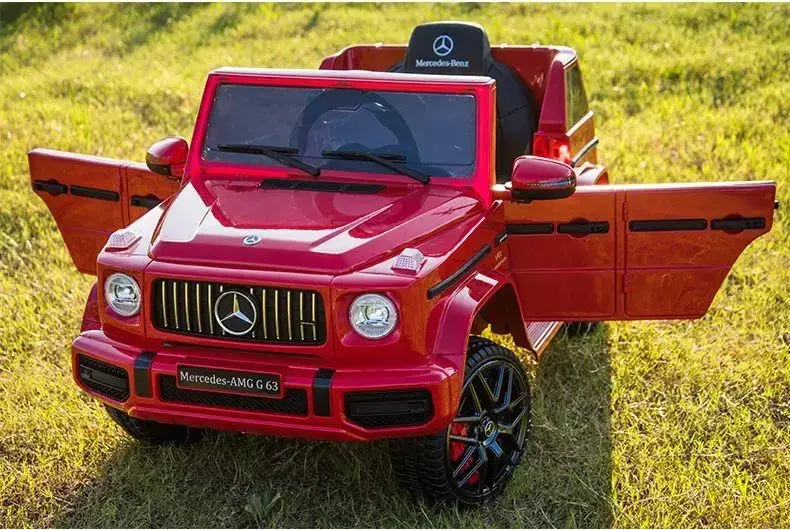 

Детский электромобиль джип Mercedes G63 AMG красный гелик