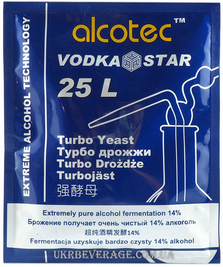 

Турбо дрожжи Alcotec Vodka Star 66г. "Hambleton Bard" (Великобритания) (Срок годности - до 02. 2023 года)