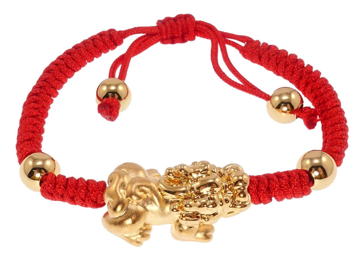 

Браслет Xuping Позолота 18K "Красный плетеный шнур с вставкой дракон" размер на затяжке 16-24см х 6мм