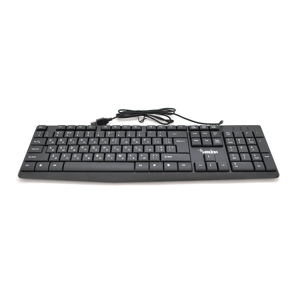 

Клавиатура USB Merlion KB-ALFA, длина кабеля 135см, (Eng/Укр/Рус), (460х158х33 мм) Black, 104к, Q20, Черный