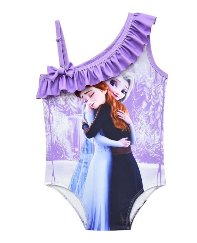 

Купальник детский сдельный для девочек Эльза Frozen через плечо 9/10 лет, Сиреневый
