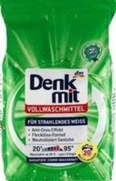 

Бесфосфатный стиральный порошок для белого и цветного белья Denkmit Vollwaschmittel 20 стирок