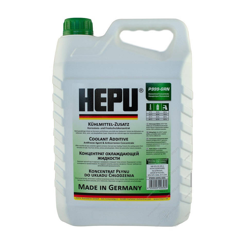 

Антифриз HEPU зеленый 5 л., Зелёный