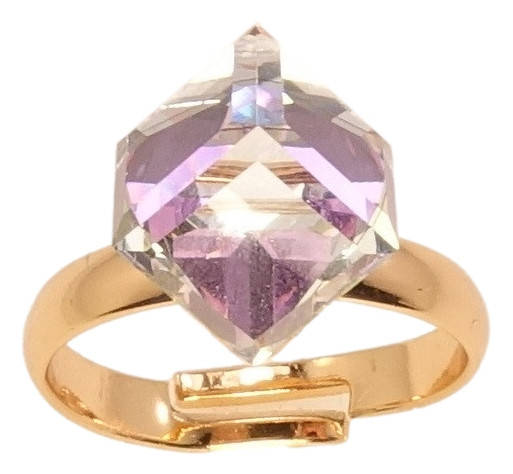 

Кольцо Xuping Позолота 18K с кр-ми Swarovski "Кристальный куб Lavender 8х8мм" р.17-18