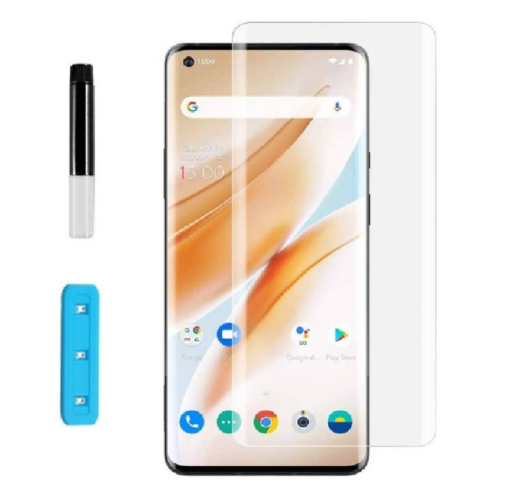 

Защитное стекло FullGlue UV с УФ лампой для OnePlus 8 Pro, Прозрачный