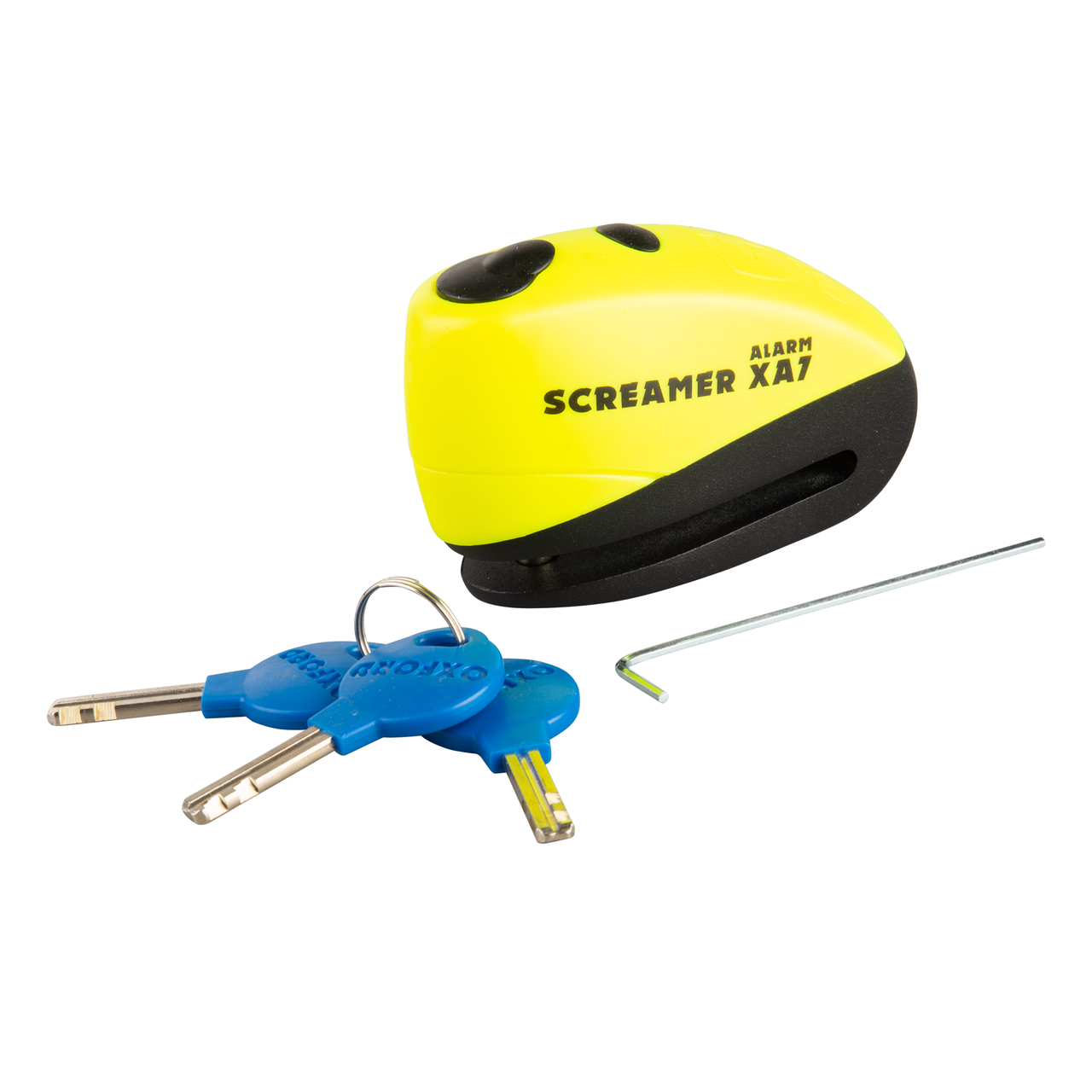 

Мотозамок с сигнализацией Oxford Screamer XA7 Alarm Disc Lock на тормозной диск (LK280), Черно-серебристый