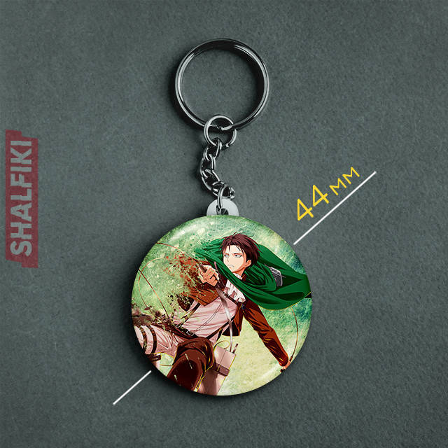 

"Леви Аккерман (Атака титанов / Attack on Titan)" брелок круглый Ø44 мм, Разные цвета
