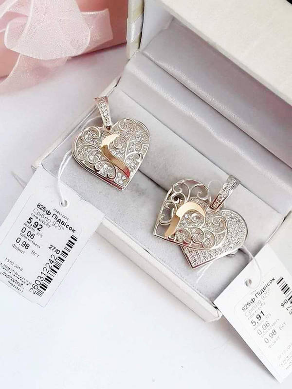 

Серебряный подвес с золотом и россыпью цирконов Хизер