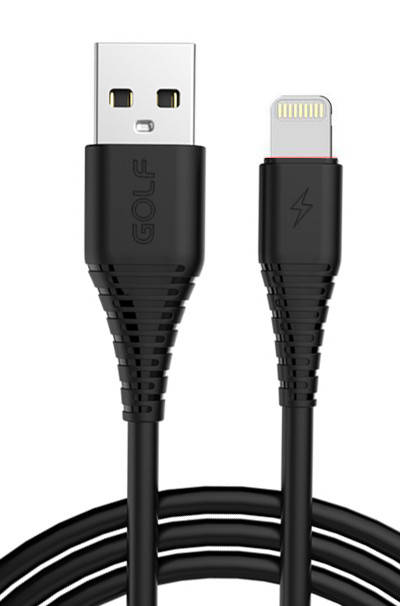 

Кабель для iPhone Golf GC-64i USB - Lightning 3А 1 метр Black (90740), Черный