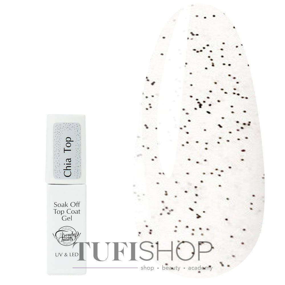 

Топ Trendy Nails Chia Top No Wipe без липкого слоя с черной крошкой 8 мл