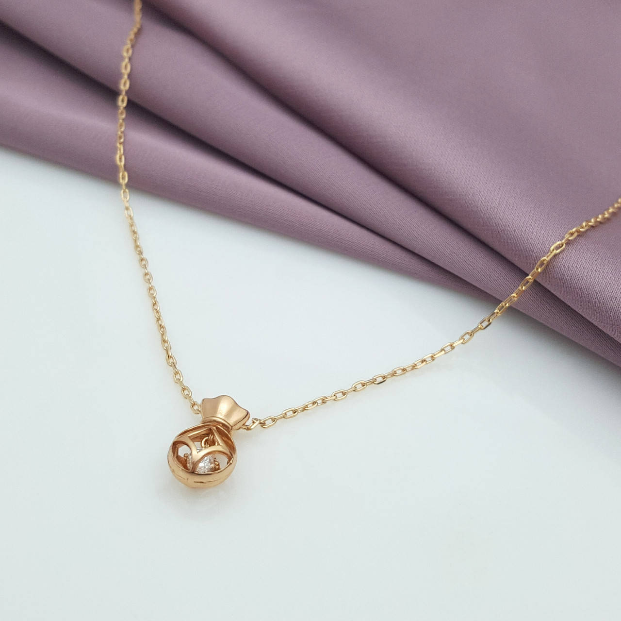 

Подвеска позолоченная, Мешочек с камнями, р.45-50, медзолото XUPING