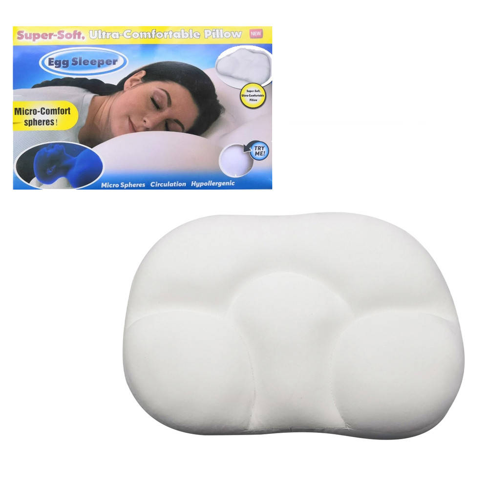 

Подушка ортопедическая для сна Анатомическая Egg Sleeper Белая с эффектом памяти, Белый