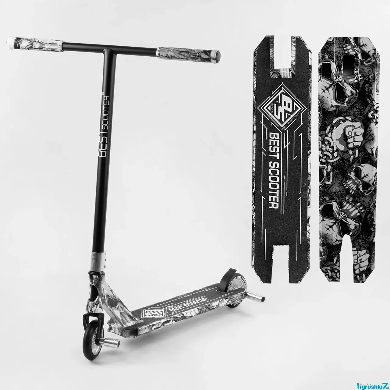 

Самокат трюковый Best Scooter BS-99600 HIC-система, ПЕГИ, алюминиевый диск и дека с ПРИНТОМ, колёса PU,