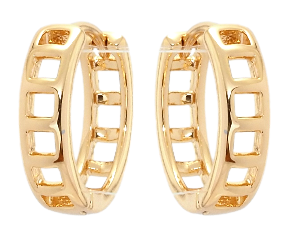 

Серьги Xuping Позолота 18K колечки "Квадратные вырезы"