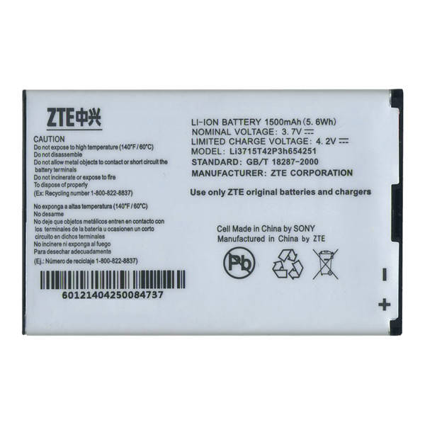 

Аккумулятор ZTE Li3715t42P3h654251 | Wi-Fi роутер ZTE A6, AC30, MF30, MF60, MF61, MF73