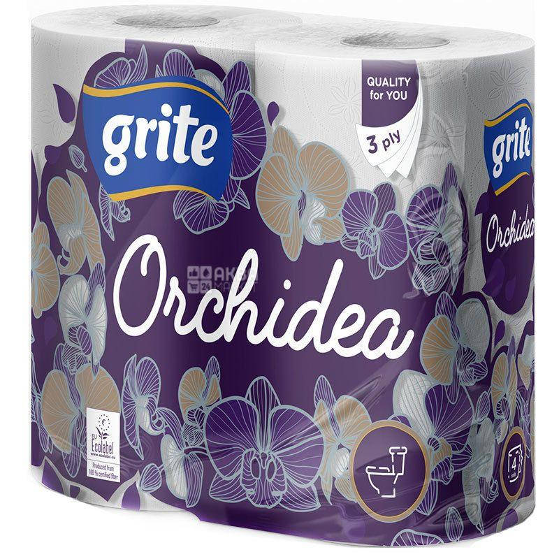 

Бумага туалетная Grite Orchidea Gold, 3 слоя, 21,25 м, 170 лист, 4 рул./упак.