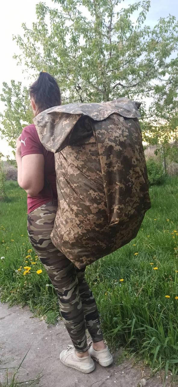 

Большой военный мешок рюкзак камуфляж 120 литров. Вещь-мешок, Зелёный