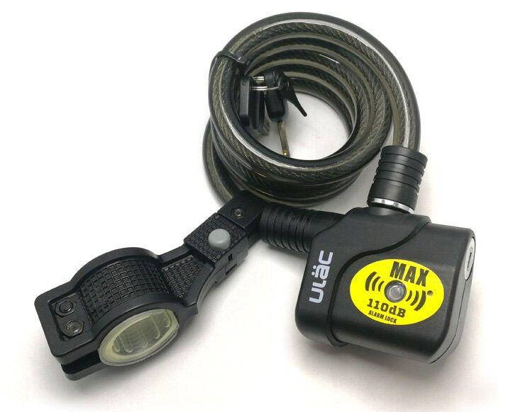 

Замок для велосипеда тросовый з сигналізацією Ulac AL-3P сигнализация