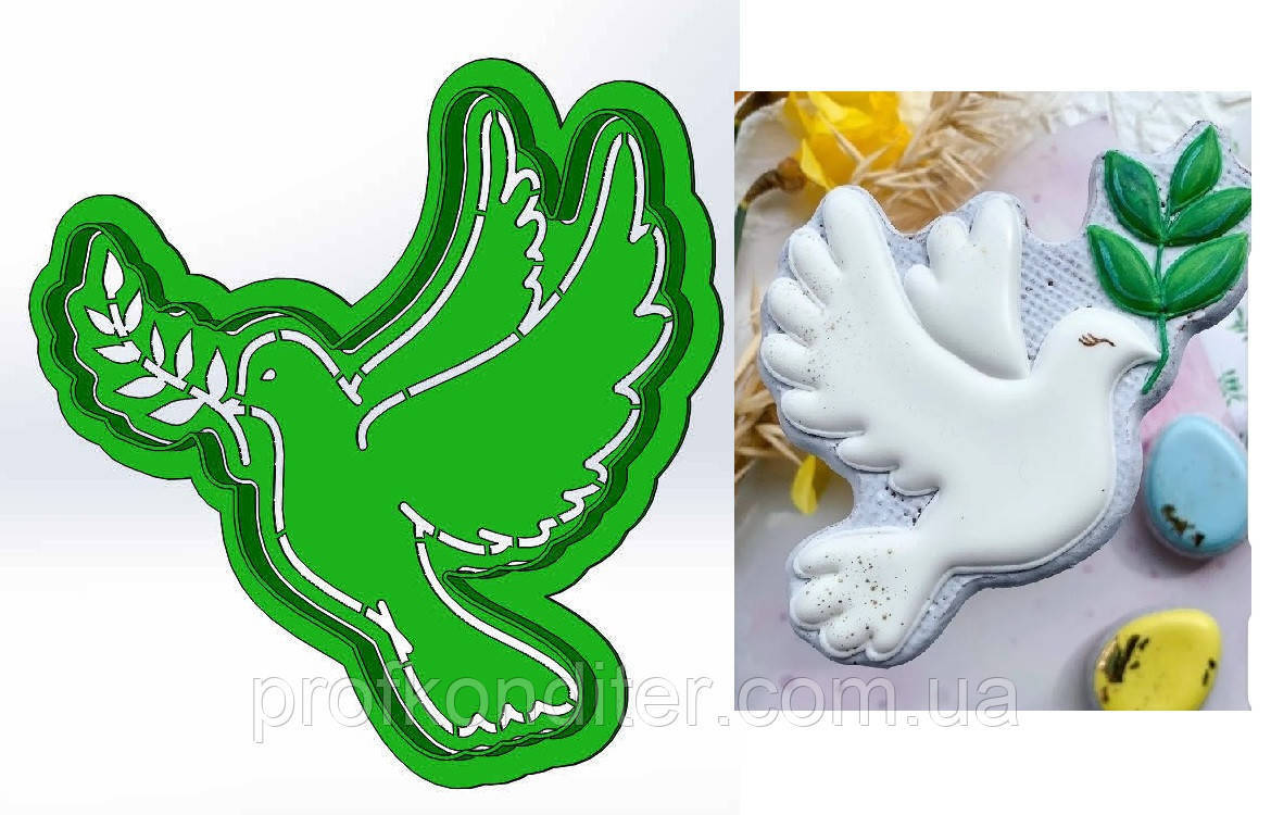 

Пластиковая вырубка +трафарет "Голубь №6" 10см