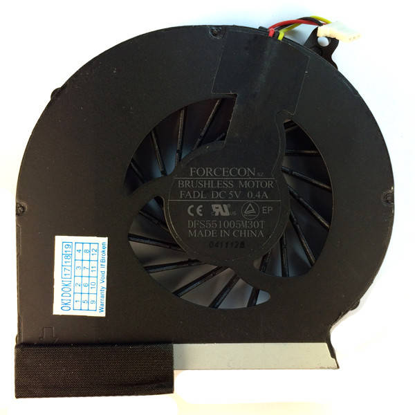 

Вентилятор HP Compaq CQ43, CQ57, 430, 431, 435, 436 DFS551005M30T 5V 0.4A 3pin