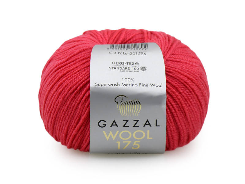

Gazzal Wool 175, Коралловый №332, Красный