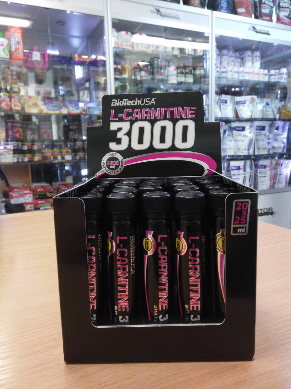 

L-Carnitine Ampule 3000 Biotech USA 20x25 ml жиросжигатель карнитин жидкий