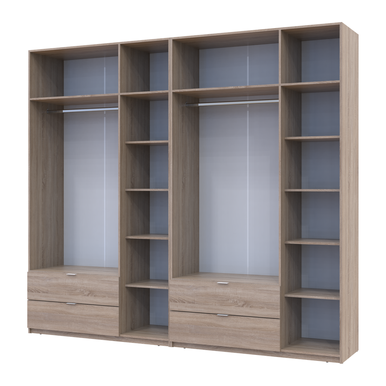 Розпашна Шафа для одягу Doros Лукас Дуб сонома 3+3 ДСП 270х50х240 (42005115) 3