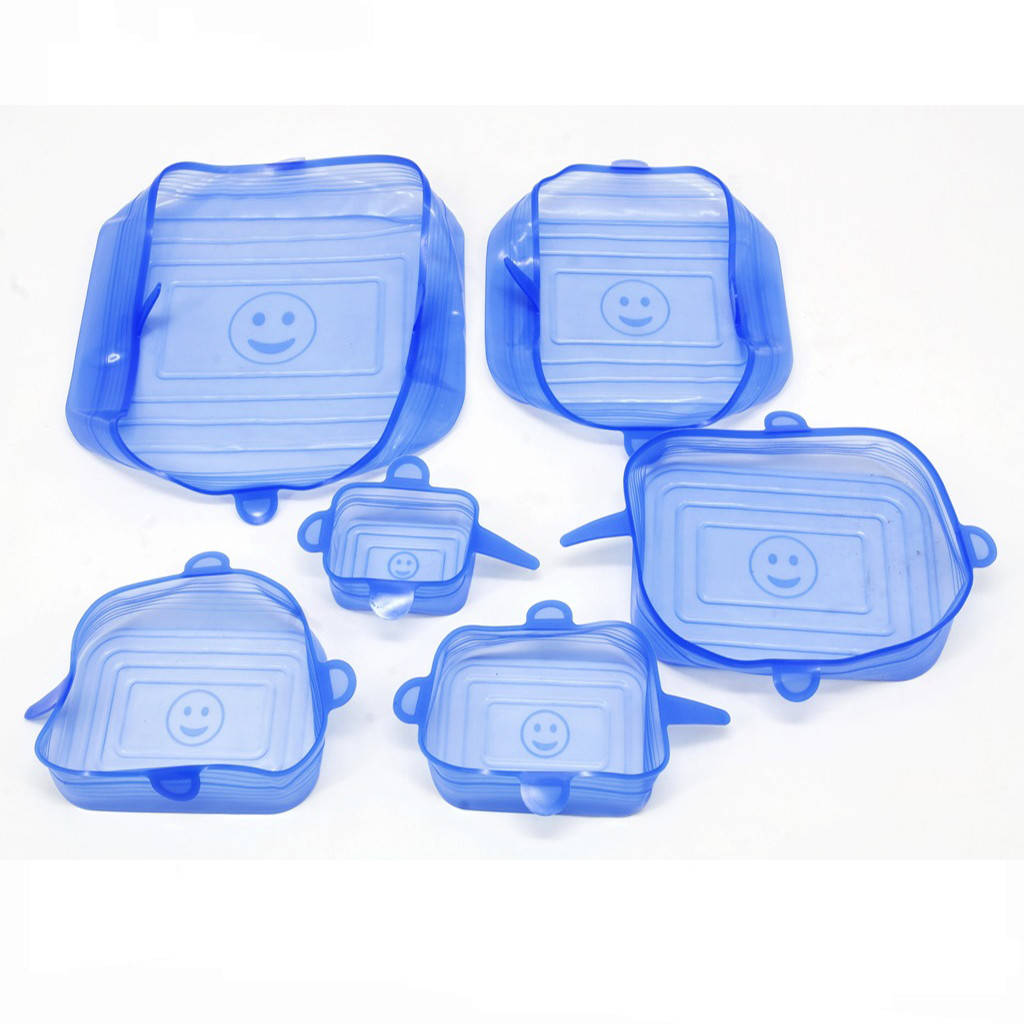 

Универсальные крышки для судочков 6 шт SILICON CAP SET(07 SL) Прямоугольные Синий