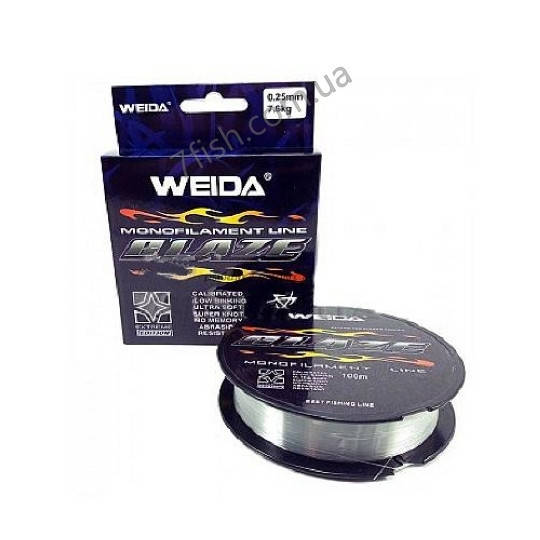 

Леска Weida (Kaida) прозрачная 100m Blaze 0,18mm - 5.2kg, Прозрачный